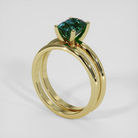 2.08 Ct. Bluish Green Sapphire Ring, 14K Yellow Gold 2
