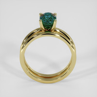 2.08 Ct. Bluish Green Sapphire Ring, 14K Yellow Gold 3