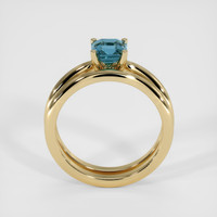 0.85 Ct. Greenish Blue Sapphire Ring, 14K Yellow Gold 3
