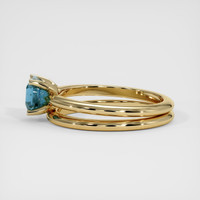 0.85 Ct. Greenish Blue Sapphire Ring, 14K Yellow Gold 4