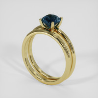 1.27 Ct. Greenish Blue Sapphire Ring, 14K Yellow Gold 2