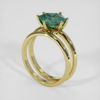 2.42 Ct. Greenish Blue Sapphire Ring, 14K Yellow Gold 2