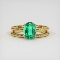 1.24 Ct. Emerald Ring, 18K Yellow Gold 1