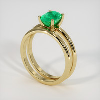 1.24 Ct. Emerald Ring, 18K Yellow Gold 2