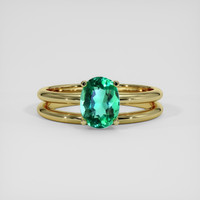 1.18 Ct. Emerald Ring, 18K Yellow Gold 1