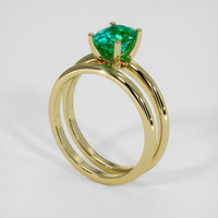 1.18 Ct. Emerald Ring, 18K Yellow Gold 2
