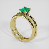 0.75 Ct. Emerald Ring, 18K Yellow Gold 2