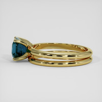 2.09 Ct. Bluish Green Sapphire Ring, 18K Yellow Gold 4