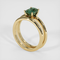 2.02 Ct. Bluish Green Sapphire Ring, 18K Yellow Gold 2
