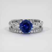 1.21 Ct. Blue Sapphire Ring, Platinum 950 1