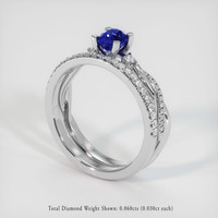 0.68 Ct. Sapphire Ring, Platinum 950 2