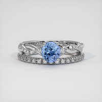 1.31 Ct. Blue Sapphire Ring, Platinum 950 1