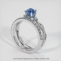 1.31 Ct. Blue Sapphire Ring, Platinum 950 2