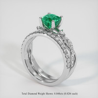 1.13 Ct. Emerald Ring, Platinum 950 2