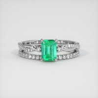0.87 Ct. Emerald Ring, Platinum 950 1