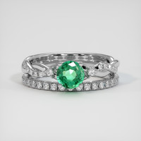 0.56 Ct. Emerald Ring, Platinum 950 1