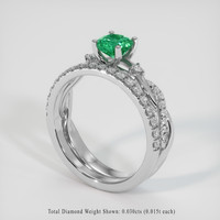 0.56 Ct. Emerald Ring, Platinum 950 2