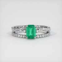 0.81 Ct. Emerald Ring, Platinum 950 1