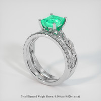 1.32 Ct. Emerald Ring, Platinum 950 2