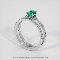 0.62 Ct. Emerald Ring, Platinum 950 2