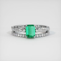 0.93 Ct. Emerald Ring, Platinum 950 1