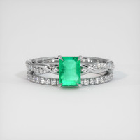 1.03 Ct. Emerald Ring, Platinum 950 1