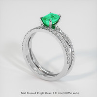 1.03 Ct. Emerald Ring, Platinum 950 2