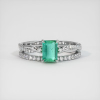 1.00 Ct. Emerald Ring, Platinum 950 1