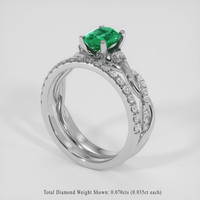 1.13 Ct. Emerald Ring, Platinum 950 2