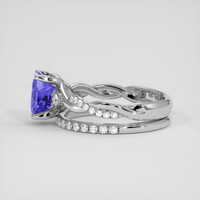 2.06 Ct. Bi Color (Peacock) Tanzanite Ring, Platinum 950 4