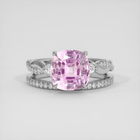 6.64 Ct. Pink Sapphire Ring, Platinum 950 1