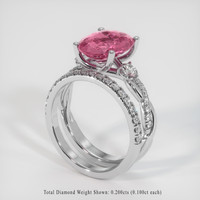 3.06 Ct. Padparadscha Sapphire Ring, Platinum 950 2