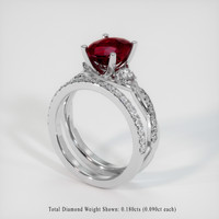 2.50 Ct. Ruby Ring, Platinum 950 2