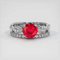 1.22 Ct. Ruby Ring, Platinum 950 1