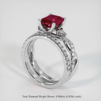 2.07 Ct. Ruby Ring, Platinum 950 2
