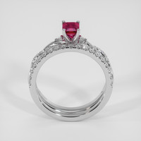 0.61 Ct. Pinkish Red Ruby Ring, Platinum 950 3