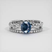 1.27 Ct. Blue Sapphire Ring, Platinum 950 1