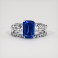 1.86 Ct. Blue Sapphire Ring, Platinum 950 1