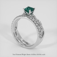 0.67 Ct. Bluish Green Sapphire Ring, Platinum 950 2
