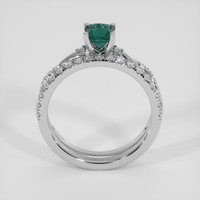 0.67 Ct. Bluish Green Sapphire Ring, Platinum 950 3