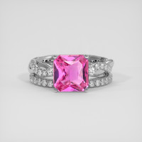 2.61 Ct. Purplish Pink Sapphire Ring, Platinum 950 1