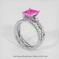 2.61 Ct. Purplish Pink Sapphire Ring, Platinum 950 2