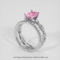 2.16 Ct. Pink Sapphire Ring, Platinum 950 2