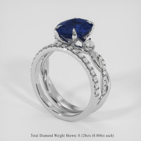 2.70 Ct. Blue Sapphire Ring, Platinum 950 2