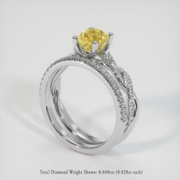 1.53 Ct. Yellow Sapphire Ring, Platinum 950 2