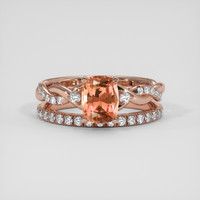 1.59 Ct. Padparadscha Sapphire Ring, 14K Rose Gold 1