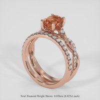 1.59 Ct. Padparadscha Sapphire Ring, 14K Rose Gold 2