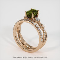 2.06 Ct. Green Sapphire Ring, 14K Rose Gold 2