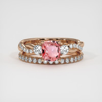1.09 Ct. Padparadscha Sapphire Ring, 14K Rose Gold 1