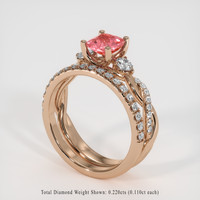 1.09 Ct. Padparadscha Sapphire Ring, 14K Rose Gold 2